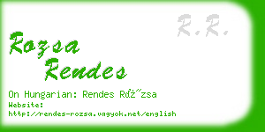 rozsa rendes business card